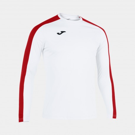 Joma Camiseta Manga Larga Academy Blanco Rojo | Hombre