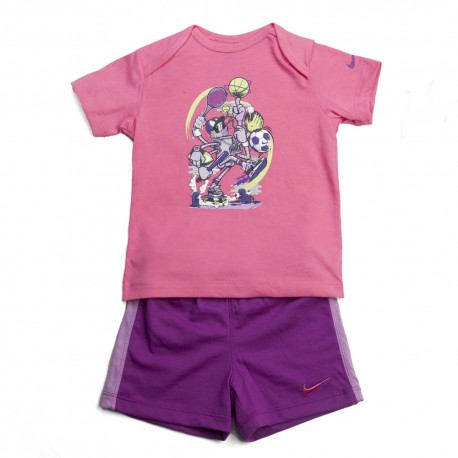 Nike Conjunto Bebé rosa y lila
